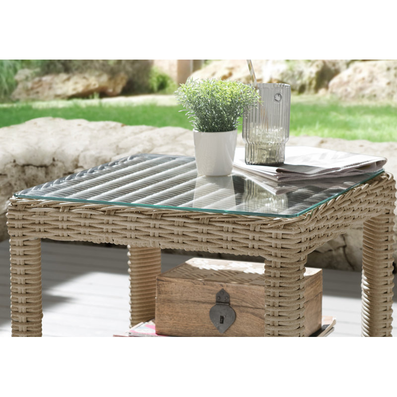 Kinney Rattan Coffee Table, Beige
