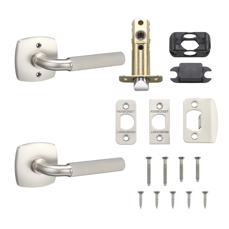 Forma Passage Rosette, Straight Knurled Grip, Satin Nickel