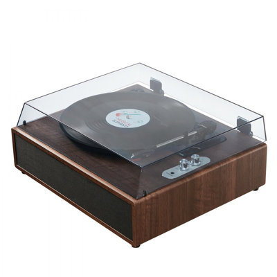 Vinyl Record Player, 3-Speed, Belt Driven Turntable Player with Built-in 10W Stereo Speakers Magnetic Cartridge, Support 33/45/78 RPM Bluetooth Aux in RCA Output, for 7/10 /12 in Vinyl Records