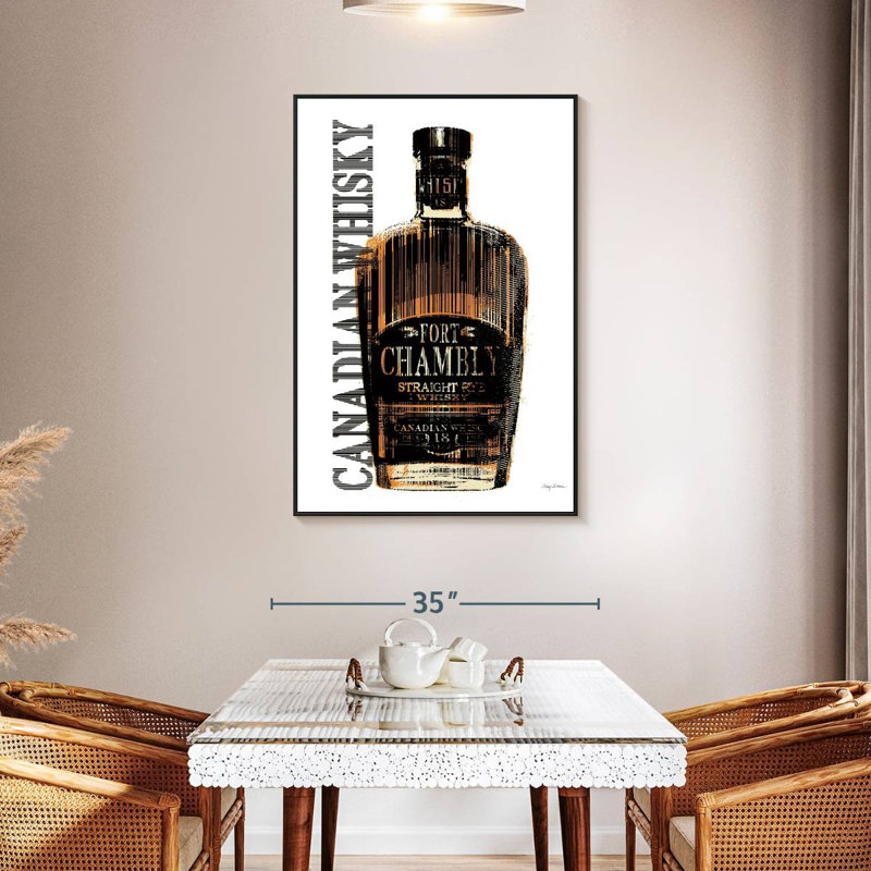 Whisky canadien, 31 po x 46 po, Cadre flottant noir
