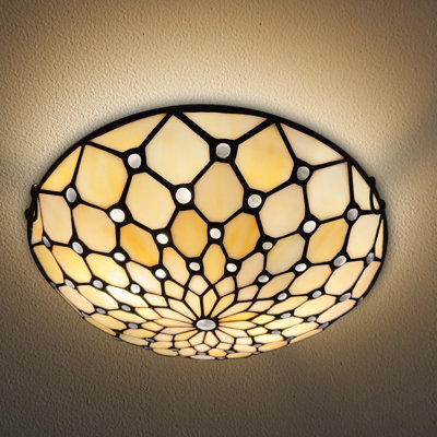 Tiffany semi flush mount lighting