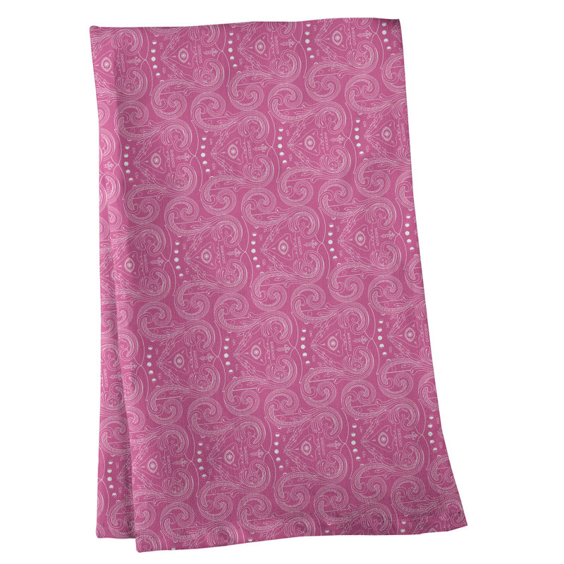 Serviette de thé à motif troisième œil, Sergé de coton, Rose