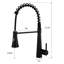 Robinet d'évier de cuisine noir avec bec rétractable-200638935