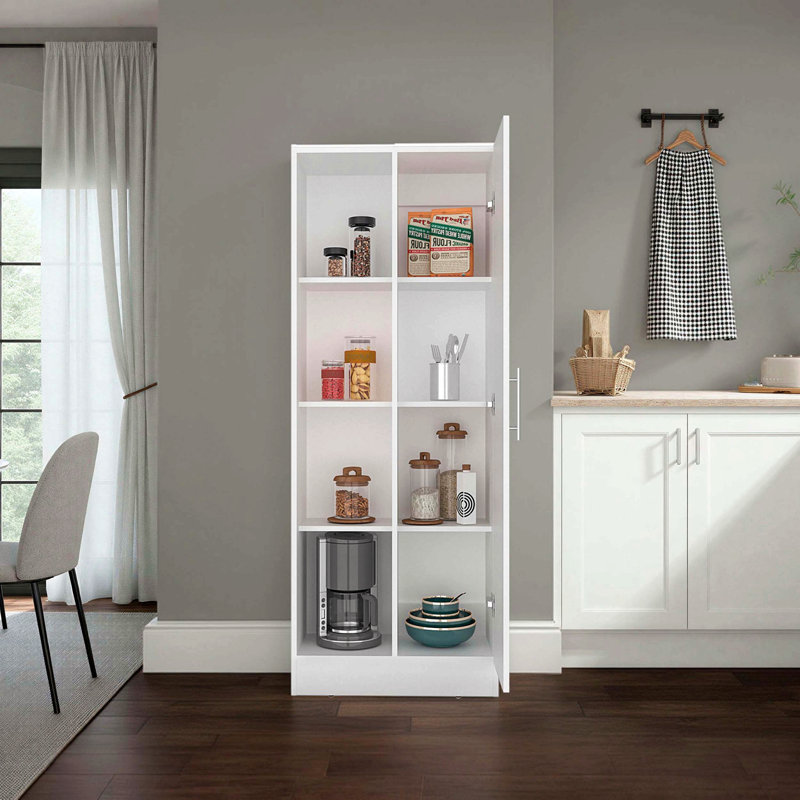 White 1-Door Kitchen Pantry Cabinet