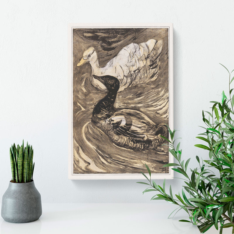 Two Swimming Ducks by Theo Van Hoytema - Wrapped Canvas, 60cm H x 40cm W x 3cm D