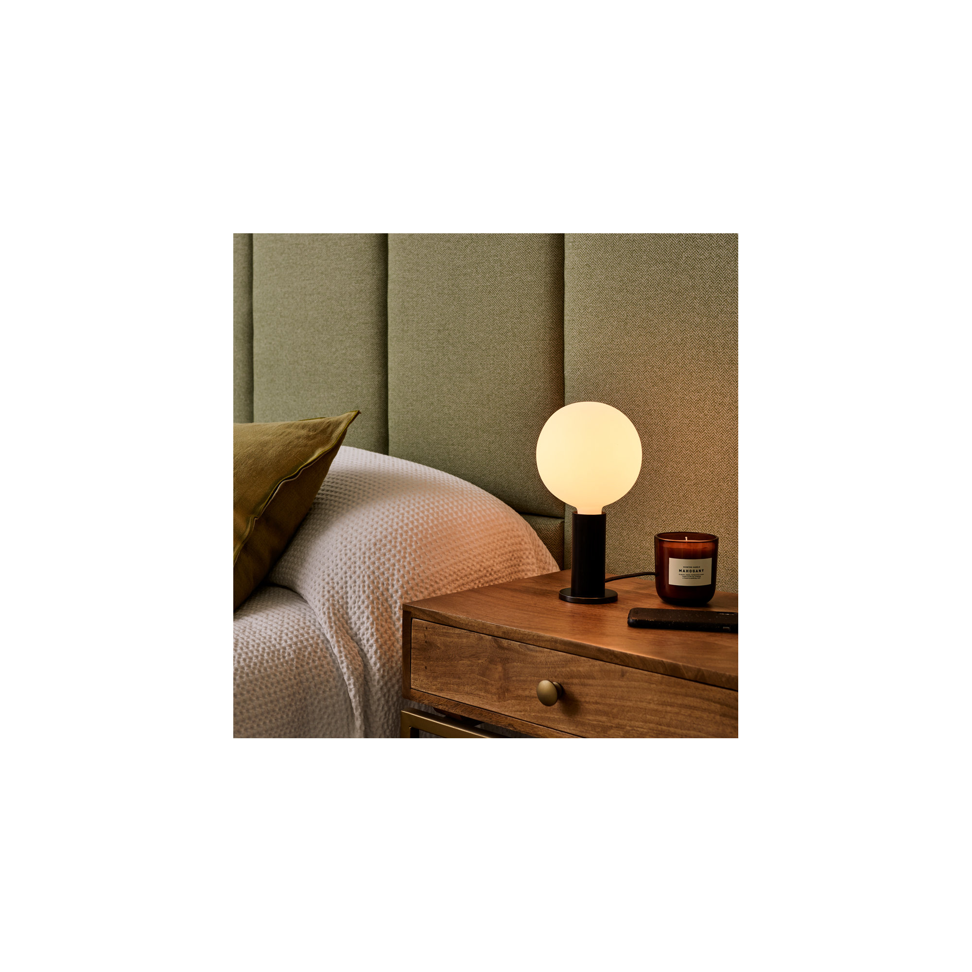 Knuckle Globe Lamp, Blackened Oak