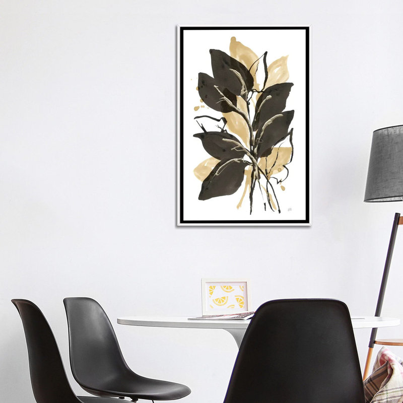 Natural Leaves II, White Floater Framed Canvas, 40" H x 26" W x 1.5" D