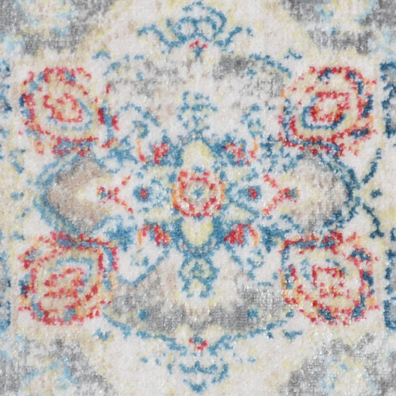 Machine Made Polyester Area Rugs - Rectangle, Multicolor, Oriental Design, Low Pile Machine Made Area Rugs for Living Room, Bed Room