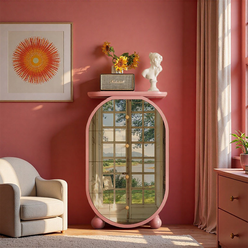 Armoire décorative à fenêtre, Rose
