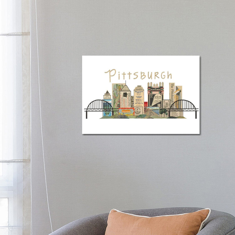 Pittsburgh Horizontal Skyline by Paper Cutz - Wrapped Canvas Print, 66.04 cm H x 45.72 cm W x 1.91 cm D