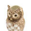 Mocha Check Ceramic Owl Vase