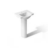 Veer™ Ceramic Pedestal Bathroom Sink with Overflow
