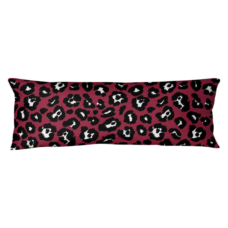 Polyester Medium Pillow, Microfiber, Red/White