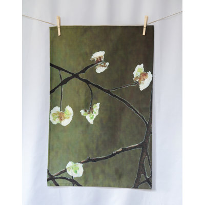 Cotton Floral Waffle Tea Towel