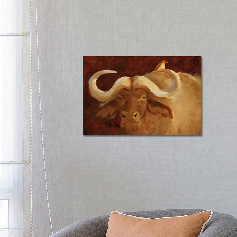 Cape Buffalo II by Jacob Green - Wrapped Canvas Painting, 66.04 cm H x 45.72 cm W