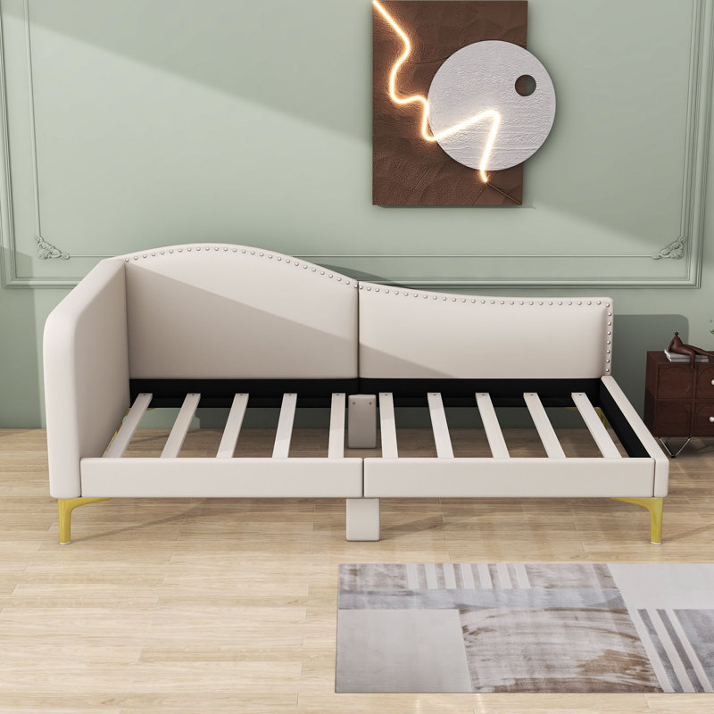 Axten Upholstered Daybed with slats, Twin, Beige