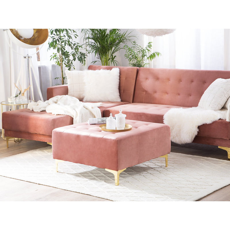 Cherry 80cm Wide Velvet Square Standard Ottoman
