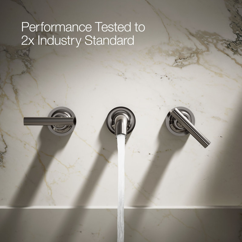 Purist® Wall-Mounted Bathroom Faucet, Vibrant Titanium, Lever Handle