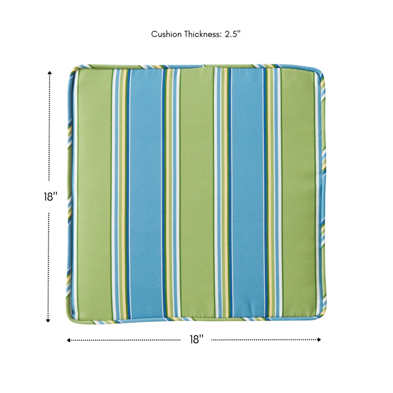Outdoor Dining Chair Seat Pad, Cayman Striped