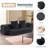 Transformable Sectional Sofa Supportive Foam Fold-Out Bed, Compact Chenille Lounger For Small Spaces-568542568