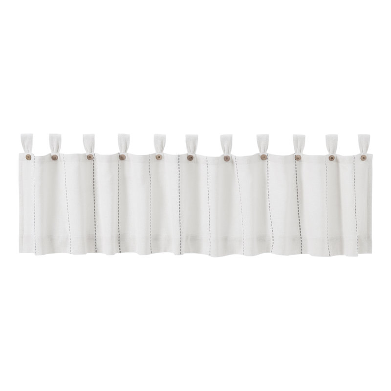 Cantonnière sur mesure Cumberledge, L 90 po x L 16 po, Blanc / gris