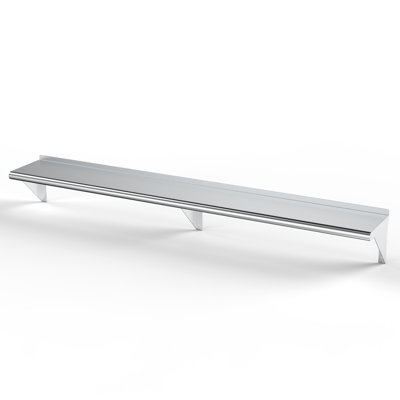 Étagère murale commerciale en acier inoxydable - 25,4 cm (L) x 182,9 cm (P)