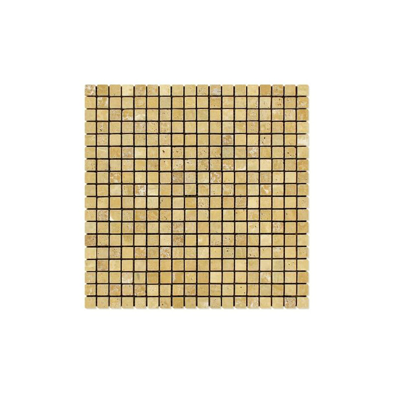 Mosaïque carrée dorée en travertin, H 0,63 po x l 0,63 po x P 0,38 po
