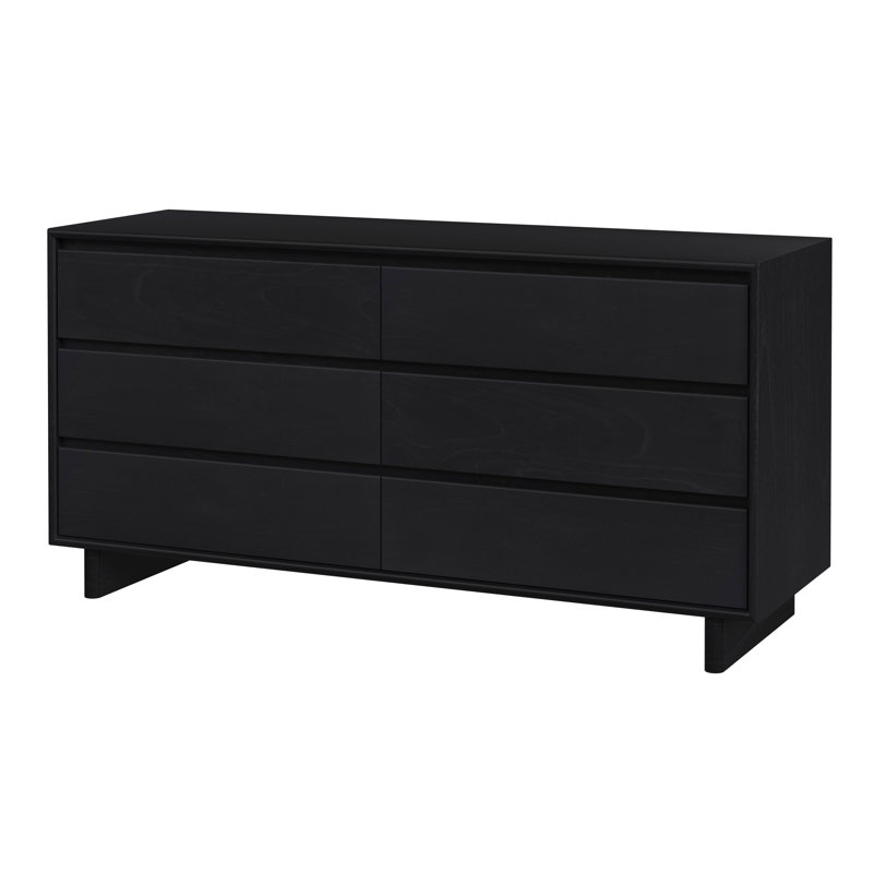 Commode 6 tiroirs Soleil, Noir