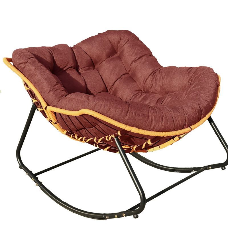 Chaise berçante en osier pour l'intérieur, Rouge