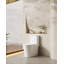 Toilette monobloc 1,1 / 1,6 GPF antimicrobienne, résistante aux fuites, à double chasse d'eau, certifiée CUPC, certifiée Water Sense, céramique, couleur blanche, siège à fermeture en douceur, hauteur confortable, fixation au sol, allongée 