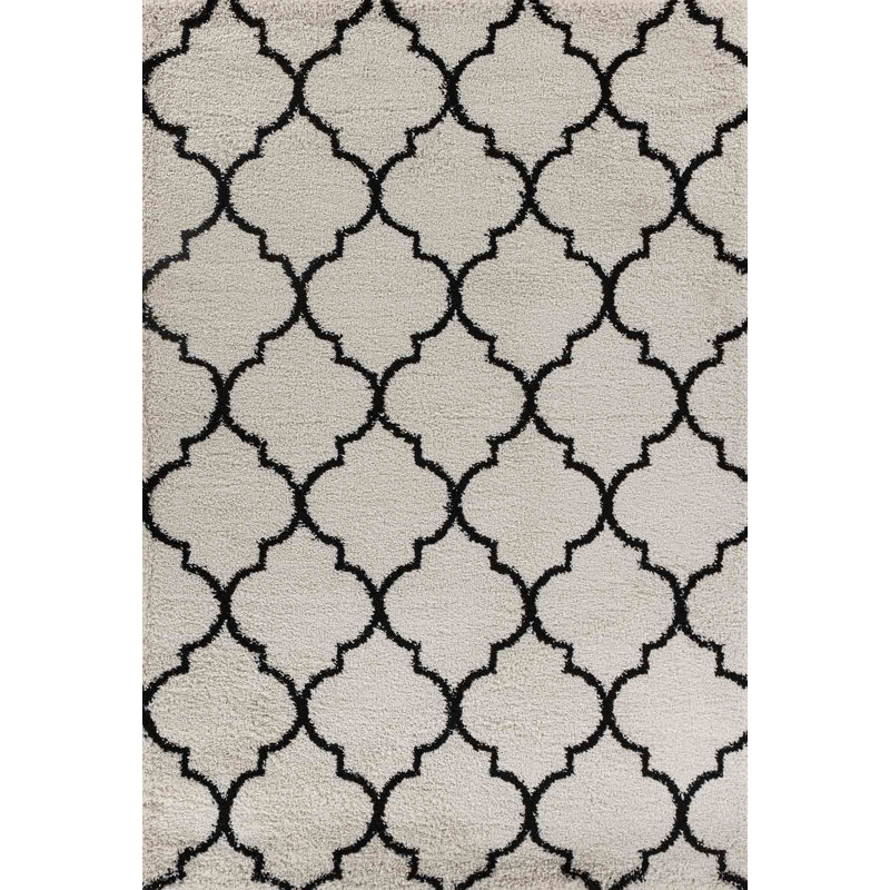 Jemnice Geometric Shag Area Rug, Rectangle 80 x 150cm