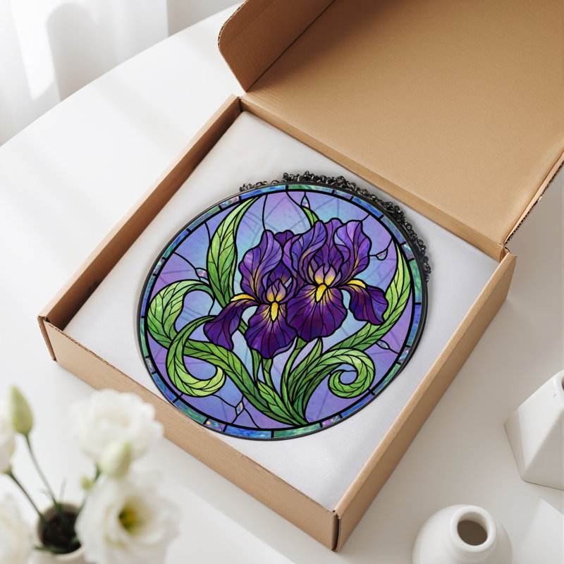 Panneau de vitrail en verre coloré 12 po H 12 po, H 12 po x l 12 po