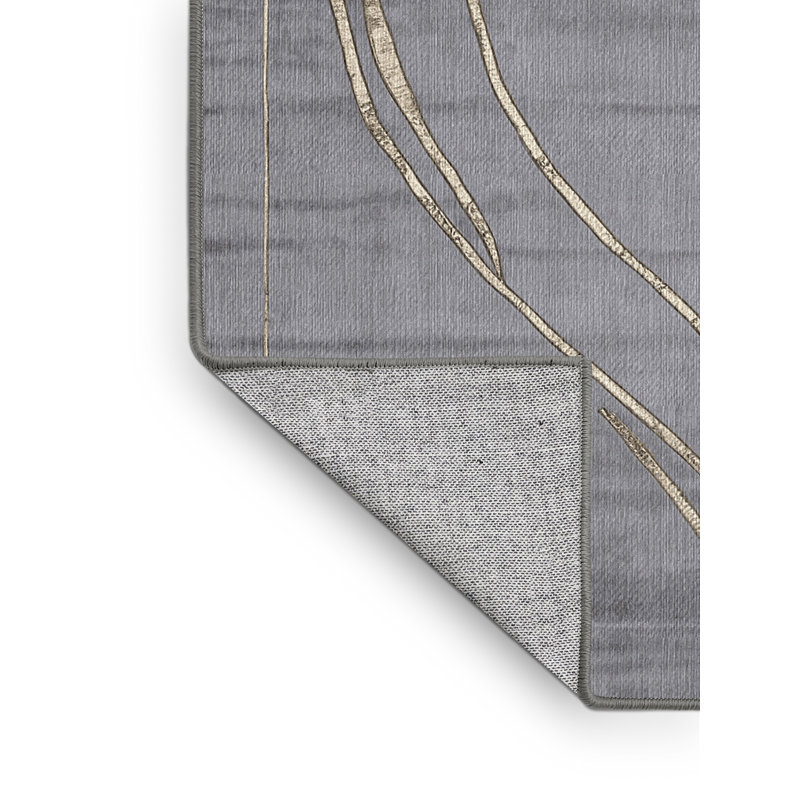 Machine Washable Gray Area Rug, Rectangle 8' x 10'