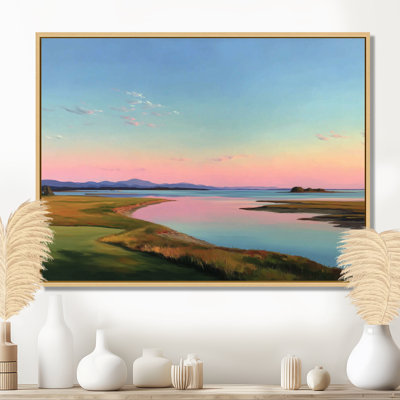«Summer Sunrise Meadows In Canada - Vancouver, art sur toile, paysage urbain rose