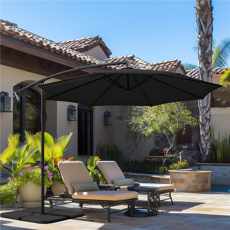 Parasol suspendu d'extérieur 10 pi Brunet, Noir