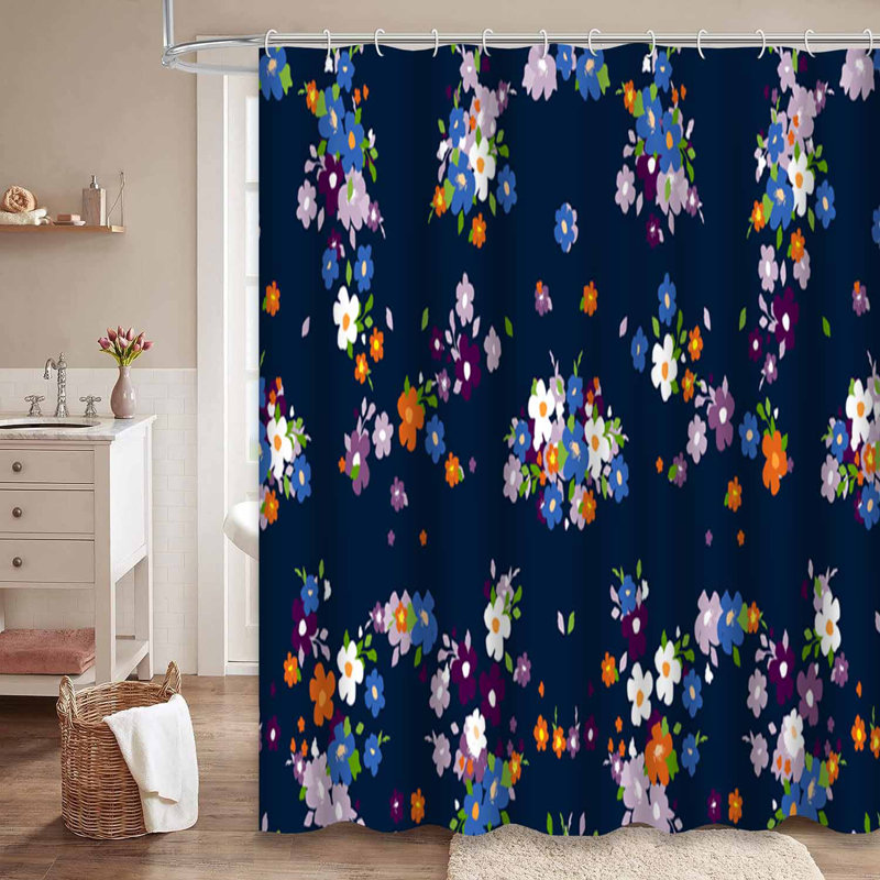 Rideau de douche mignon avec 12 crochets, L 72 po x l 72 po