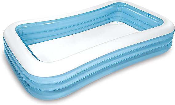Plastic Rectangle Inflatable Pool 22cm H x 72cm W x 120cm L