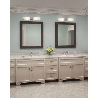 Applique murale en nickel brossé avec abat-jour en verre blanc - Luminaire de meuble-lavabo moderne