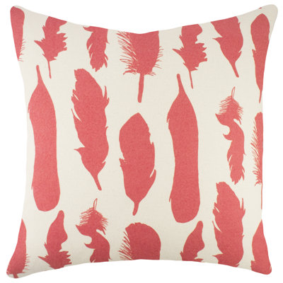 Feather Cotton Blend Reversible Throw Pillow