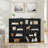 Black CD DVD Storage Cabinet with Adjustable Shelves - 8-Layer Multimedia Bookcase, Detachable into Two 4-Layer Units for Home Office Organization