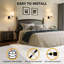 Ensemble de deux appliques murales à piles, 13 000 mah, applique murale rechargeable avec télécommande, à intensité variable, sans fil, à pile, pour décor de chambre à coucher, noir