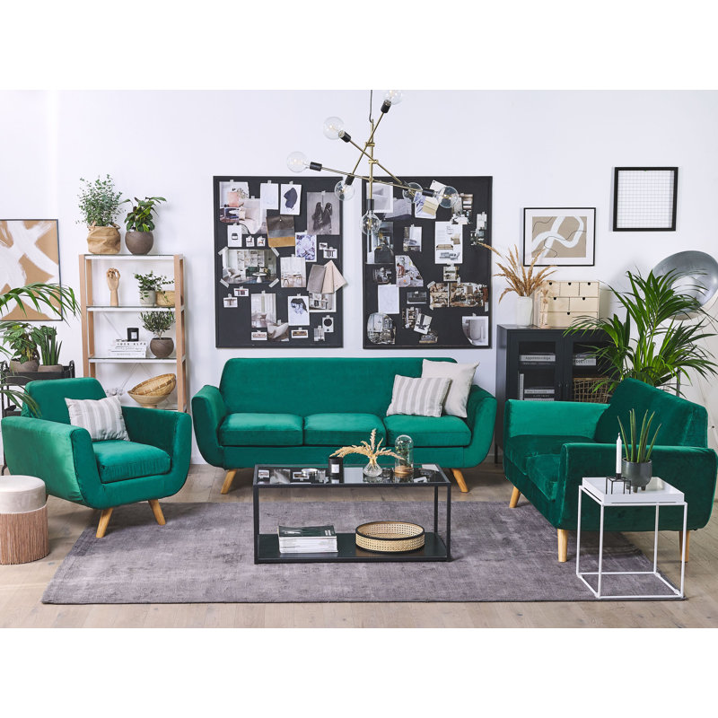 Arias Box Cushion Sofa Slipcover, Green