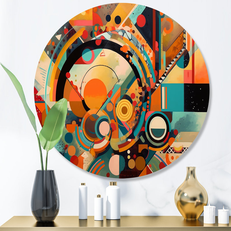 Abstract Wall Decor on Metal, 16" H x 16" W x 1" D