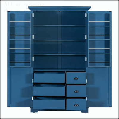 Shaker Style Kitchen Pantry with Drawers, Pull-Out Trays, and Adjustable Shelves – 42''x20''x72''
