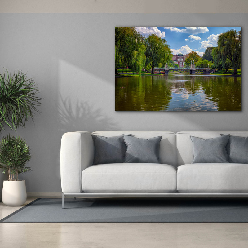 «Boston Public Garden Bridge» par Rick Berk, art mural sur toile, H 40 po x l 60 po x P 1,5 po