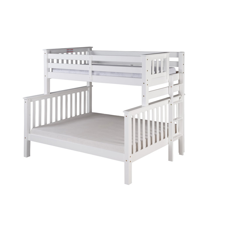 Abdullah Kids Bunk Bed, White, Twin Over Full