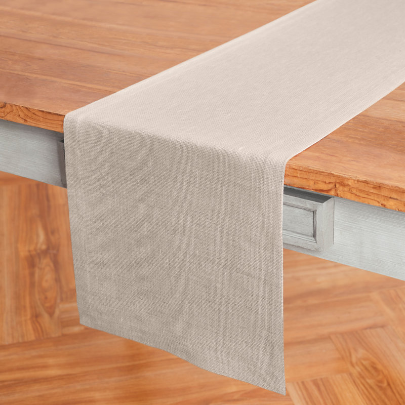 Malta Solid Linen Table Runner, 72" x 14"
