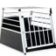 Boîte de voyage en aluminium de haute qualité pour animaux de compagnie, 35 25 27 po, forme argent noir simple à installer