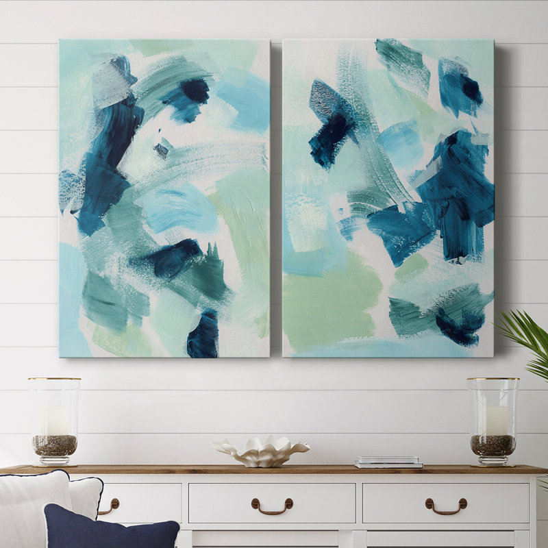Toile tendue I-Premium Gallery Teal Composition - Prêt à accrocher