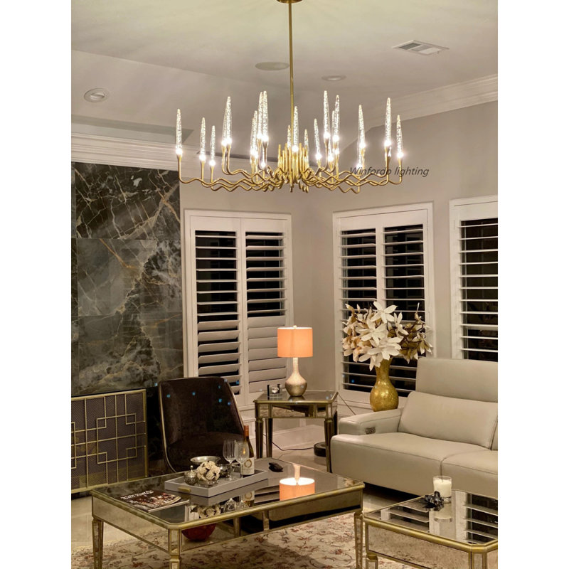 Brimmer 30 - Light Candle Style Chandelier, 46" H x 100" W x 100" D